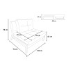 Set poltrona pieghevole + divano letto 2 posti tessuto Elysee 