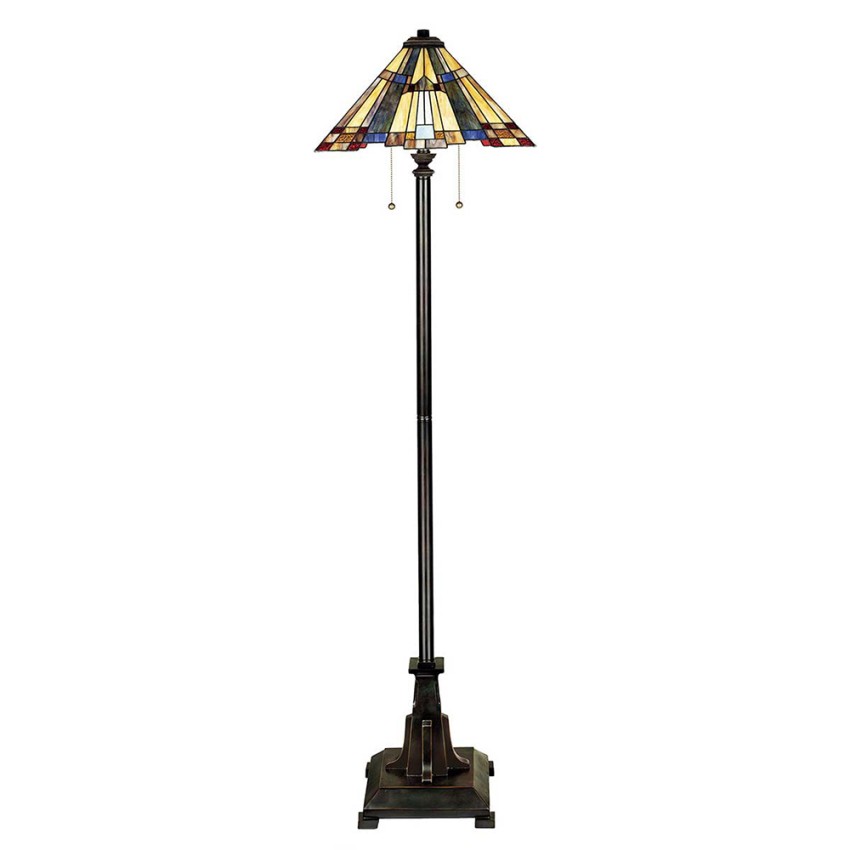 Klassische Stehleuchte im Tiffany-Stil mit buntem Lampenschirm Inglenook Aktion Klassische Stehleuchte im Tiffany-Stil mit buntem Lampenschirm Inglenook Aktion