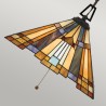 Lampada Tiffany a sospensione paralume vetro colorato 3 luci Inglenook Vendita