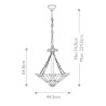 Lampadario classico stile Tiffany 3 luci paralume in vetro Inglenook Stock