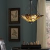 Lampadario classico stile Tiffany 3 luci paralume in vetro Inglenook Catalogo