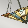Lampadario classico stile Tiffany 3 luci paralume in vetro Inglenook Offerta
