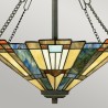 Lampadario classico stile Tiffany 3 luci paralume in vetro Inglenook Saldi
