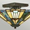 Plafoniera soffitto Tiffany lampada classica paralume 2 luci Inglenook Vendita