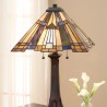Lampada Tiffany da tavolo 2 luci scrivania ufficio classica Inglenook Vendita