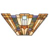 Lampada da parete stile Tiffany applique in vetro 2 luci Inglenook Promozione