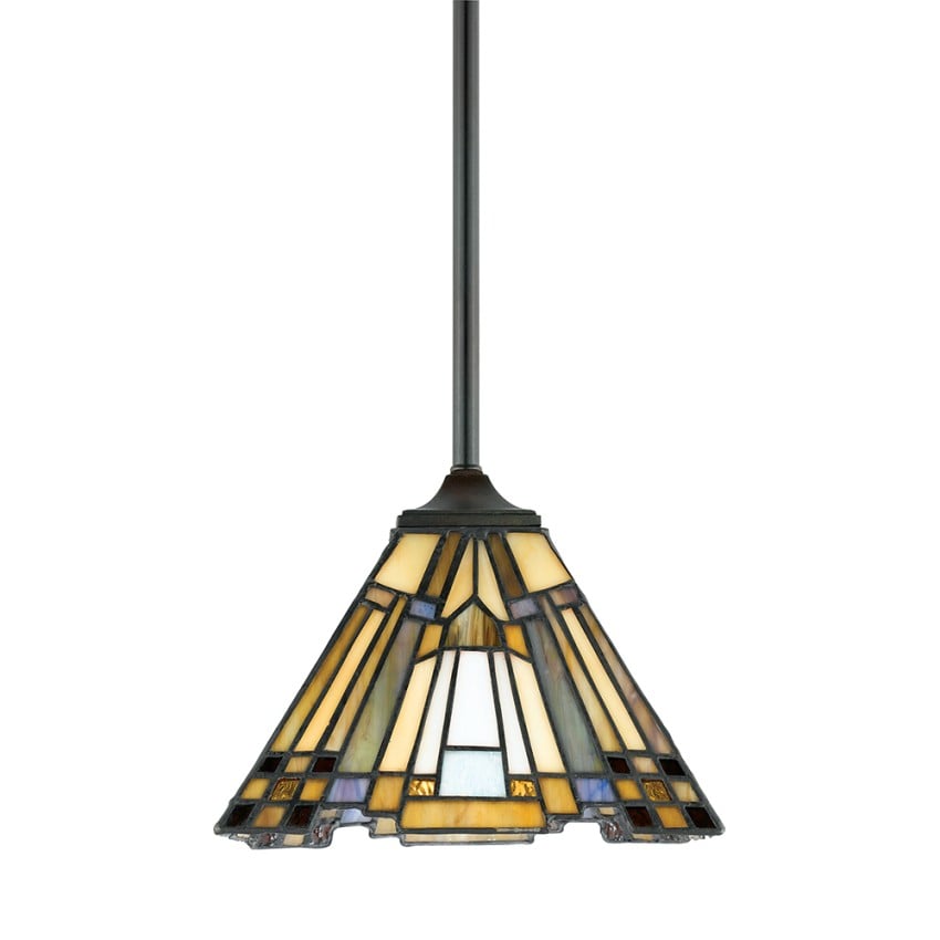 Lampada a sospensione soffitto Tiffany paralume vetro colorato Inglenook Promozione Lampada a sospensione soffitto Tiffany paralume vetro colorato Inglenook Promozione
