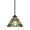 Lampada a sospensione soffitto Tiffany paralume vetro colorato Inglenook Promozione
