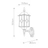 Lampadaire extérieur style classique capteur de mouvement Wexford 1 Caractéristiques