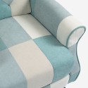 Patchwork Sessel relax bergère verstellbare Fußstütze hellblau Ethron Modell