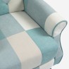 Poltrona patchwork relax bergère reclinabile poggiapiedi azzurro Ethron Modello
