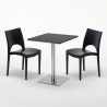 Schwarz Tisch Quadratisch 60x60 mit Stahlfuß 2 Bunten Stühlen Paris Pistachio Kauf