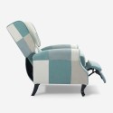 Patchwork Sessel relax bergère verstellbare Fußstütze hellblau Ethron Katalog