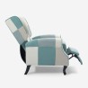 Poltrona patchwork relax bergère reclinabile poggiapiedi azzurro Ethron Catalogo