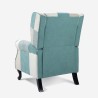 Patchwork Sessel relax bergère verstellbare Fußstütze hellblau Ethron Sales