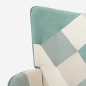 Skandinavischer Loungesessel im Patchwork-Stil weißes Holz blau Chapty Katalog