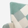 Poltrona salotto stile patchwork scandinavo legno bianco azzurro Chapty Catalogo