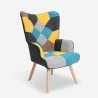 Set Sessel Patchwork + Fußhocker skandinavischen Stils Chapty Plus Auswahl