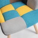 Set poltrona patchwork + pouf poggiapiedi stile scandinavo Chapty Plus Acquisto