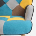 Set poltrona patchwork + pouf poggiapiedi stile scandinavo Chapty Plus 