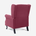 Moderner Sessel Relax Bergere mit Neigefunktion aus Stoff Ethron Class Maße