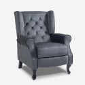 Poltrona salotto bergère in tessuto velluto reclinabile Ethron Lux Costo