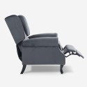 Poltrona salotto bergère in tessuto velluto reclinabile Ethron Lux 