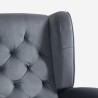 Poltrona salotto bergère in tessuto velluto reclinabile Ethron Lux 