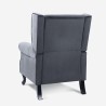 Poltrona salotto bergère in tessuto velluto reclinabile Ethron Lux 