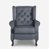 Poltrona salotto bergère in tessuto velluto reclinabile Ethron Lux Acquisto