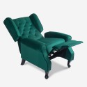 Verstellbarer Wohnzimmer-Samtstoff-Bergère-Sessel Ethron Lux Modell