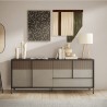 Credenza soggiorno moderna legno 4 ante 1 cassetto 206x40x86cm Adhele Offerta