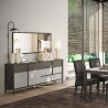Credenza soggiorno moderna legno 4 ante 1 cassetto 206x40x86cm Adhele Caratteristiche