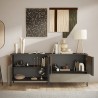 Credenza soggiorno moderna legno 4 ante 1 cassetto 206x40x86cm Adhele Misure