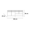 Credenza soggiorno moderna legno 4 ante 1 cassetto 206x40x86cm Adhele Costo