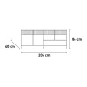 Credenza soggiorno moderna legno 4 ante 1 cassetto 206x40x86cm Adhele Costo