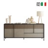 Credenza soggiorno moderna legno 4 ante 1 cassetto 206x40x86cm Adhele Sconti