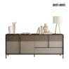 Credenza soggiorno moderna legno 4 ante 1 cassetto 206x40x86cm Adhele Promozione