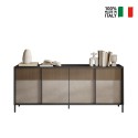 Madia credenza moderna soggiorno cucina 4 ante 206x40x86cm Solna Sconti