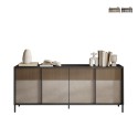 Madia credenza moderna soggiorno cucina 4 ante 206x40x86cm Solna Promozione