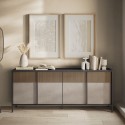 Madia credenza moderna soggiorno cucina 4 ante 206x40x86cm Solna Offerta
