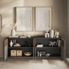 Madia credenza moderna soggiorno cucina 4 ante 206x40x86cm Solna Misure