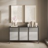 Credenza soggiorno cucina moderna in legno 156x40x86cm 3 ante Pitea Offerta