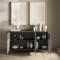 Credenza soggiorno cucina moderna in legno 156x40x86cm 3 ante Pitea Modello
