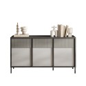 Credenza soggiorno cucina moderna in legno 156x40x86cm 3 ante Pitea Stock