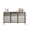 Credenza soggiorno cucina moderna in legno 156x40x86cm 3 ante Pitea Stock