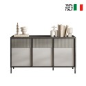 Credenza soggiorno cucina moderna in legno 156x40x86cm 3 ante Pitea Sconti