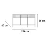 Credenza soggiorno cucina moderna in legno 156x40x86cm 3 ante Pitea Misure