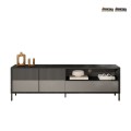 Mobile porta TV d’appoggio moderno 205x40x44cm 2 ante cassetto Jahn Promozione