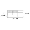 Mobile TV soggiorno design moderno 2 ante 1 cassetto 156x40x64cm Saban Costo